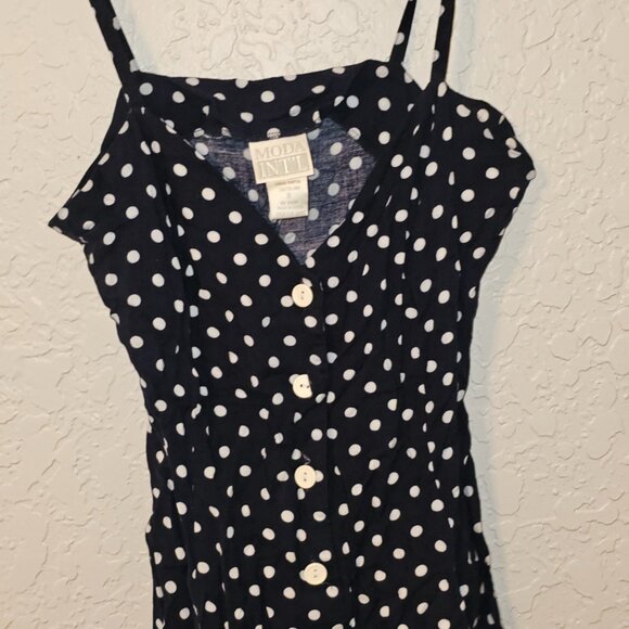 Moda International Polka Dot Button-Front Dress – Size 8 - Picture 2 of 5